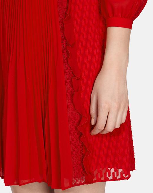 5054236059733  KAREN MILLEN KAREN MILLIEN 大红色气质蕾丝七分袖连衣裙 商品图3