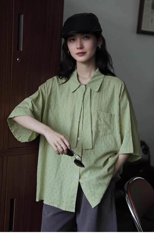 裁缝学苑AQ459复古设计感短袖衬衫纸样女装显瘦衬衣上衣样板图纸 商品图5