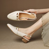 【预售5天】巨秀气~舒服超软真皮山茶花包头凉鞋夏季新款粗跟中跟女鞋子WC&MM3270 商品缩略图2