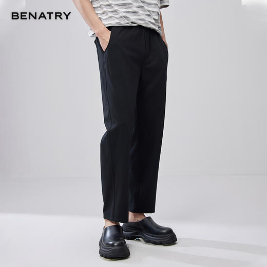 贝纳川提花针织直筒休闲裤ECF232001 商品图4