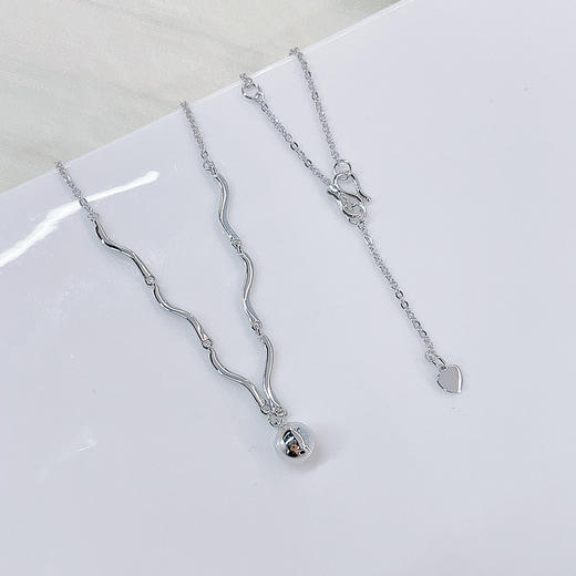 【限时8.8折】【线上铂金馆】PT950 #有求必应 铂金空心AB调节有球必应光面金珠套链（珠约5.6-6mm）(PTTL00089)预售产品下单后不退款不退货不换货不补差价) 商品图1