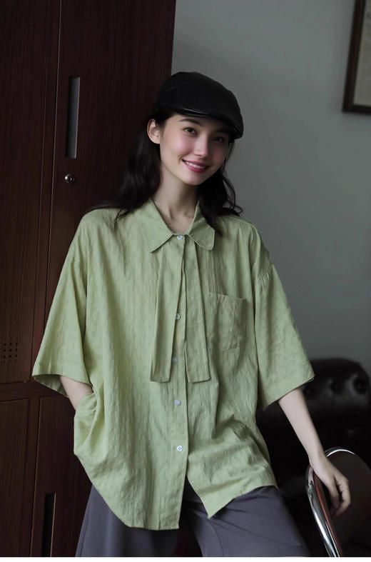 裁缝学苑AQ459复古设计感短袖衬衫纸样女装显瘦衬衣上衣样板图纸 商品图7