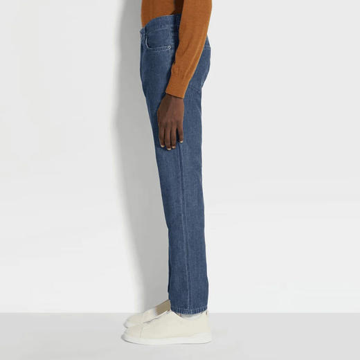 ZEGNA 杰尼亚 男士棉麻 ROCCIA 休闲牛仔裤 蓝色 UFIJ4A9 CITY 003 商品图2