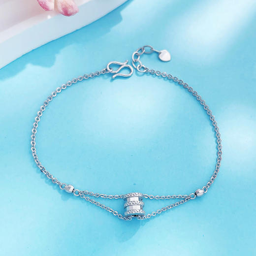 【限时8.8折】【线上铂金馆】PT950 #清新 【国际铂金协会】铂金空心小蛮腰调节手链(ACPTSL00003)预售产品下单后不退款不退货不换货不补差价) 商品图2