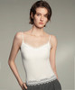 官网1080！春夏桑蚕丝莫代尔棉混纺蕾丝背心女 文胸吊带二合一带胸垫打底内衣 商品缩略图1