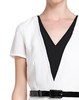 JOAN&DAVID 白/黑色V领素雅拼接短袖连衣裙 商品缩略图3