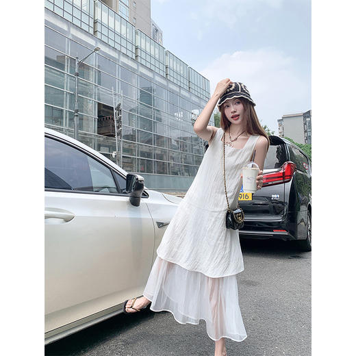 <曾小咸推荐>下摆拼接背心连衣裙宽松 商品图1