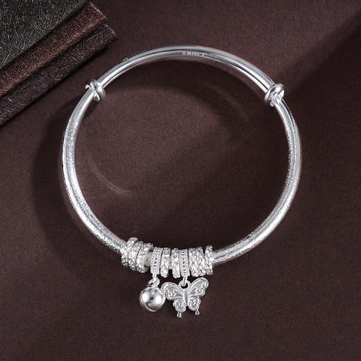 子佩集S999银【蝶梦情深】手镯【WZ003809】纯银钱串腰缠万贯蝴蝶盘缠盘缠2504 商品图3