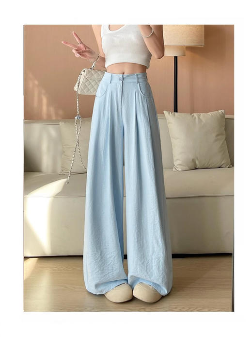 【1秒穿出好比例❗️“奶芙”氛围感西装裤】告别臃肿显高显瘦，出街回头率200%，面料升级亲肤柔软舒适，冰丝垂感修身山本裤休闲宽松棉麻西装阔腿裤QQ 商品图4