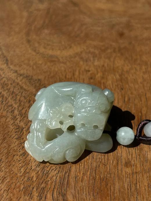 和田白玉镂雕子母瑞狮吊坠，顺丰包邮 商品图0