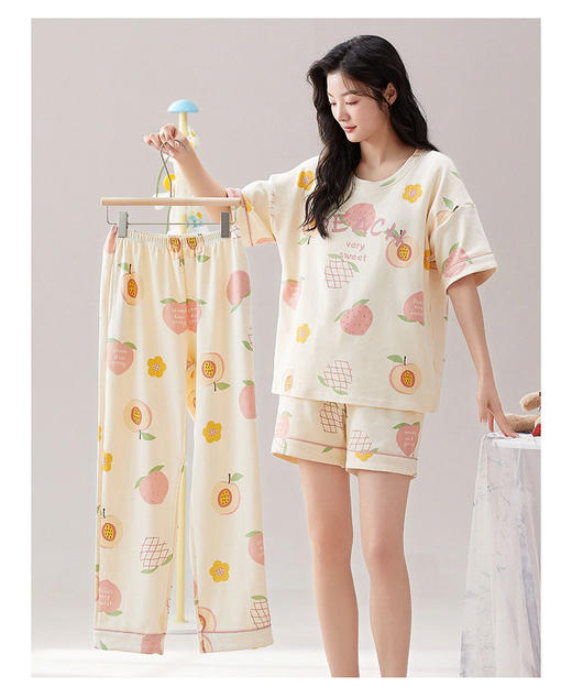 古今品牌直发❗️自带胸垫❗️100%纯棉系列❗️上海淮海路『古今@爱她系列睡衣三件套』 商品图0