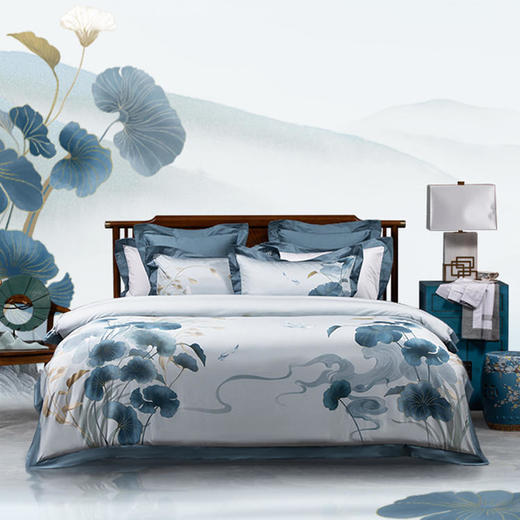 多喜爱IP款 山海经 60S贡缎长绒棉四件套（昭瑶 山海静遇 山灵曼路  山川意境  云海文鳐  青莲云鳐 云深之处  夜阑谣  墨色江山） 商品图6