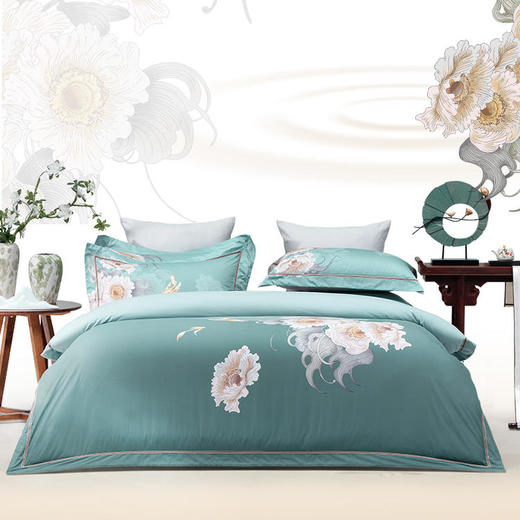 多喜爱IP款 山海经60S贡缎磨绒四件套（云深见鹿 纵横山海 雅韵文鳐 花开荼蘼 文鳐金樽 山海鸣灵 竹海听风 文鳐观潮 梦满枝 月涌天河 鹿松和鸣 夫诸杏林 鳐绘花韵 云雾缥缈） 商品图1