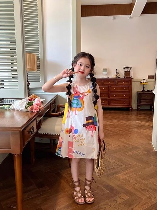 🌿夏日甜心必备穿搭❗️甜过初恋💕110-160码！【吉米故事▪️趣味涂鸦背心裙】被女儿穿去幼儿园追着要链接的小兔连衣裙🔥 超美的油画风 商品图3