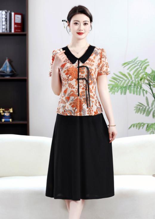 🔥【佐姿莎新中式妈妈裙装】✨岁月带走了妈妈年轻时的容颜，😍但也回馈了她们不一样的美、优雅知性 🏆宝子们，夏日已经至，总想为妈妈觅一件既洋气又舒适的美裙。 商品图7