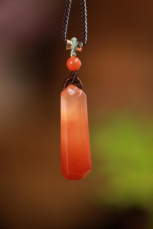 孤品 | 红兔毛柱吊坠 长约2.0cm【器悟雅玩】 商品图2