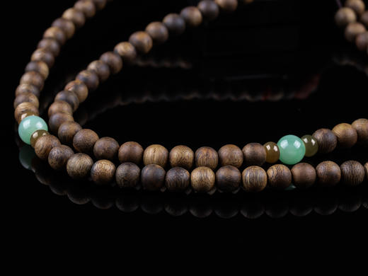 XY0300沉香+翡翠南红蜜蜡双圈 商品图5