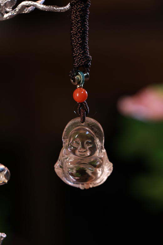 孤品 | 白水晶弥勒吊坠高约2.1cm【器悟雅玩】 商品图0