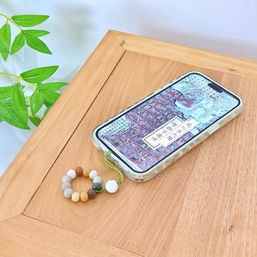 【敦煌色·多宝莲花菩提根挂件】檀木手机指环扣 手机挂绳挂链u盘挂饰男女款手机环指扣挂件 商品图2