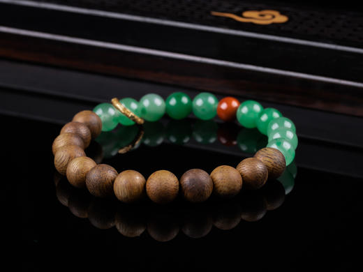 XY0302沉香+非洲翠南红银跑环手串 商品图5