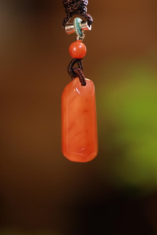 孤品 | 红兔毛柱吊坠 长约2.0cm【器悟雅玩】 商品图1