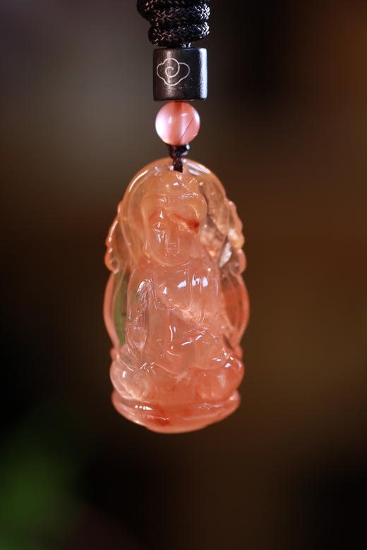 孤品 | 红兔毛观音吊坠高约3.6cm【器悟雅玩】 商品图0