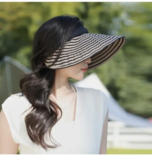 👛宝子们！挖到一款超绝的遮阳神器🌿—— 💥经典条纹可折叠发箍遮阳空顶帽！ 🌷最近每天出门都靠它续命，👊防晒又时髦，真的一整个爱住！ 商品图2