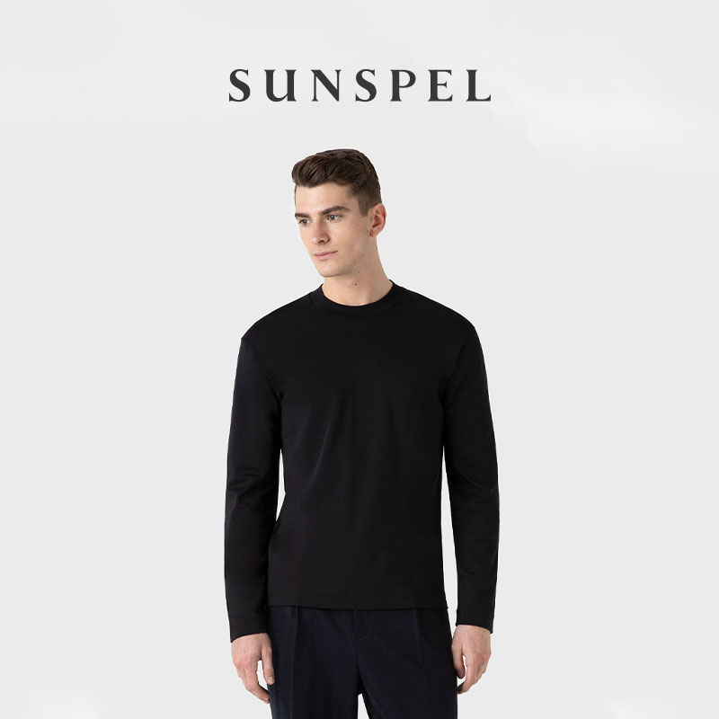 SUNSPEL男士经典款Heavyweight匹马棉圆领长袖经典T恤