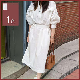 【白开水系列 】馥迦白开水纯棉连衣裙  ，知性气质 纯白  S-2XL可选