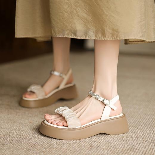 仙女风厚底一字带凉鞋女夏季2025新款休闲百搭5.5CM 商品图4