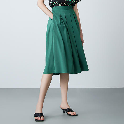 EITIE爱特爱夏季新款精致百褶松紧腰通勤显瘦半身裙7806511 商品图3