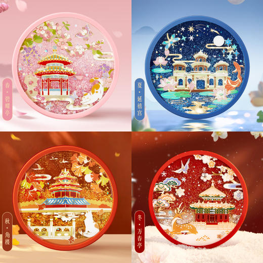 【故宫杯垫】故宫四季小景流沙创意杯垫茶托博物馆文创礼物伴手礼 商品图1