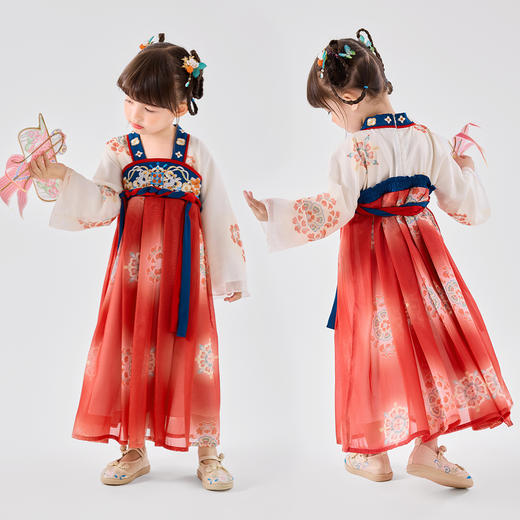 嘟嘟家女童汉服裙子春季女宝宝中国风唐装连衣裙春装女孩襦裙童装 商品图3