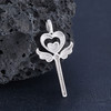 【线上铂金馆】PT950 【国际铂金协会】铂金心形双翼魔法棒吊坠（不含链）(BDZ00016)预售产品下单后不退款不退货不换货不补差价) 商品缩略图1