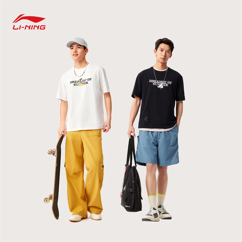 李宁｜迪士尼米奇联名系列男女同款冰感舒适吸湿排汗短袖文化衫AHSV635