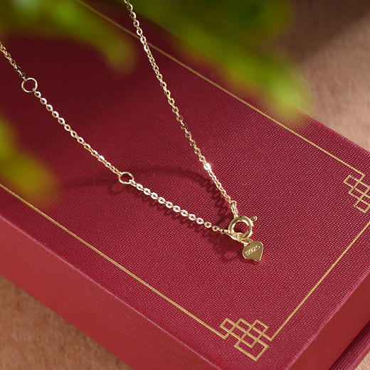 子佩集S925银【纳福随心】套链【AS0052618】纯银和田玉钱袋福袋镀金项链2504 商品图4