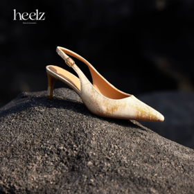 heelz艺术工坊系列  ｜手绘描金羊皮Sling-back 6公分