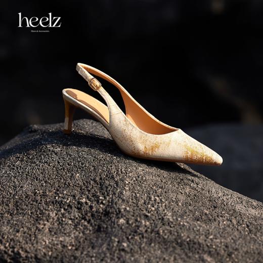 heelz艺术工坊系列  ｜手绘描金羊皮Sling-back 6公分 商品图0