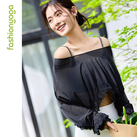 F15335圆领网纱长袖外搭 商品图7