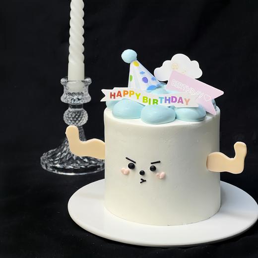 烤爱·我要变强壮·ins风系列·蓝色蛋糕·生日蛋糕/节日蛋糕/聚会/下午茶/呆萌呆萌的好可爱！ 商品图3