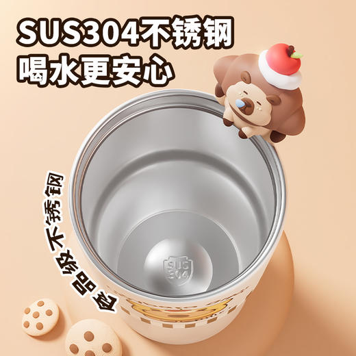 可爱卡皮巴拉保温保冷杯女生高颜值咖啡杯304不锈钢外出携带水杯子2025新款 商品图2