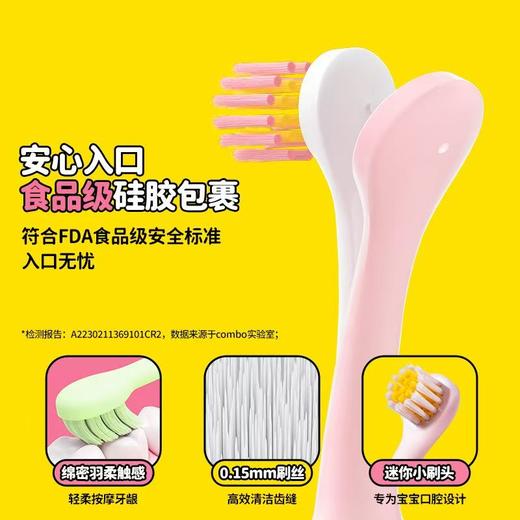 COMBO 0-2岁婴幼儿训练刷儿童牙刷专用刷软毛乳牙刷 商品图3