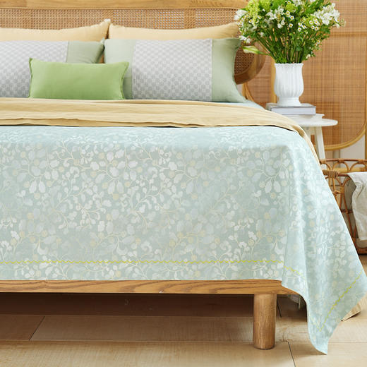 绿意系列床单单件纯棉100全棉老粗布单人双人四季通用高端定制 商品图0