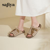 预售7天|Safiya/索菲娅2025时尚编织露趾休闲外穿百搭平底勃肯拖鞋SFD2110401 商品缩略图3