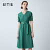 EITIE爱特爱夏季新款气质V领高腰显瘦通勤a字连衣裙7807540 商品缩略图0