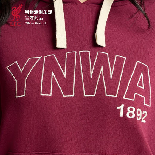 【官网同款】利物浦俱乐部 | 红色连帽卫衣宽松款简约抽绳帽衫 商品图3