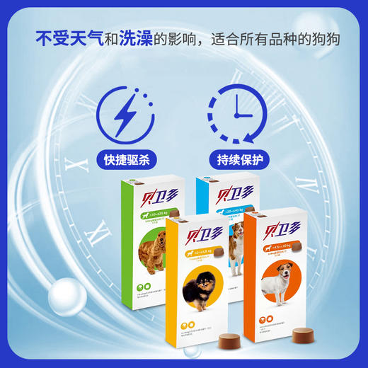 贝卫多宠物犬狗狗驱虫药祛跳蚤蜱虫体外口服固体驱虫药犬专用 商品图3