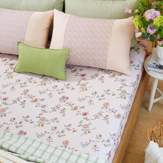 蔷薇系列床笠纯棉100全棉四季通用单件床罩复古碎花高端轻奢定制 商品图1