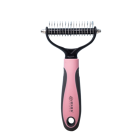 漫沃星系宠物双面开结梳MC-S304粉色（大号）