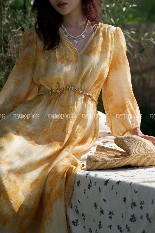 【门店同款】ENJOY夏季“悠然之境”晕染油画感V领长裙 162550507 商品图2